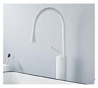 Rubinetti del bacino di rubinetti in oro e marmo rubinetto rubinetto rubinetto in ottone rubinetto singola maniglia da cucina rubinetto girevole lavello della lavello(Tall white)