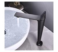 Rubinetti del bacino in ottone nera Rubinetto da bagno caldo e freddo Lavello lavandino della deck a montato/miscelatore di colore grigio dell'acqua(Grey tall)