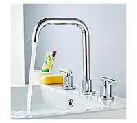 Rubinetti del Bacino Mixer per lavandino Oro in Stile nordamericano Rubinetto del lavandino del lavandino diffuso a 3 buche Mixer Bacino da Bagno (Cromo)