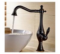 Rubinetti del bacino Modern Color Gold Color Deck Mounted Bathroom Miscelatore Rubinetti Rubinetto for il lavandino da bagno alto(Noir)