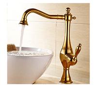Rubinetti del bacino Modern Color Gold Color Deck Mounted Bathroom Miscelatore Rubinetti Rubinetto for il lavandino da bagno alto(Gold)