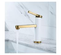 Rubinetti del lavandino del bagno, Rubinetto da bagno Black Bathroom Basin rubinetto Freddo e calda Acqua Miscelatore Lavello Tap Single Maniglia con impugnatura and GoldTap(Clear)