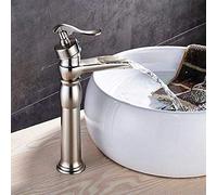 Rubinetti del lavello cucina rubinetti a ponte a cascata del bagno montato a cascata spazzolino in nichel spazzolato per bacino caldo a bacino caldo mixer tap lavandino lavandino rubinetto/rubinetto