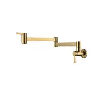Rubinetti del lavello da cucina tocchetto for colpetti for monte a parete pieghevole,Senza Perdite(Style D Brushed Gold)