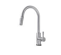Rubinetti Della Cucina Nichel Spazzolato Estraibile Lavello Rubinetto Acqua Miscelatore Montato Sul Ponte Testa Dello Spruzzatore A Getto Caldi E Flusso D'Acqua Stabile(Brushed NickelB)