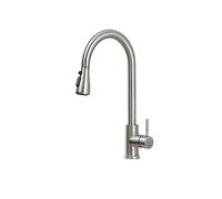 Rubinetti Della Cucina Nichel Spazzolato Estraibile Lavello Rubinetto Acqua Miscelatore Montato Sul Ponte Testa Dello Spruzzatore A Getto Caldi E Flusso D'Acqua Stabile(Brushed Nickel)