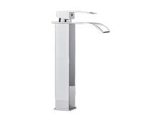 Rubinetti della Cucina, Rubinetto A Cascata for Lavabo, Trattamento Superficiale A Specchio In Acciaio Inossidabile A Bocca Larga Gomito Quadrato, for Acqua Calda E Fredda(C)
