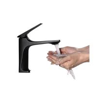 Rubinetti della cucina, Rubinetto for lavabo moderno con nucleo in ottone, rubinetto for maniglia singola montato su piano, miscelatore acqua calda e fredda(Water plated black)