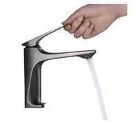 Rubinetti della Cucina, Rubinetto for lavabo moderno con nucleo in ottone, rubinetto for maniglia singola montato su piano, miscelatore acqua calda e fredda(Water plated gray)