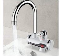 Rubinetti elettrici per Acqua Calda, Possono ruotare di 360°, 3000 W, Rubinetto per Acqua Calda e Fredda con Display LCD della Temperatura per Cucina, Bagno.