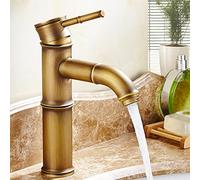Rubinetti for bagno compatibili con il lavandino, rubinetto for lavandino in ottone retrò a 1 foro, rubinetto for acqua calda e fredda(Antique E)
