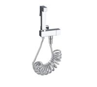 Rubinetti For Bidet In Ottone, Set Di Spruzzatori For Portatili For WC, Gru, Spruzzatore Manuale Quadrato, Shattaf For Bagno, Doccia Igienica Alta Pressione Dell'Acqua(2m Chrome)