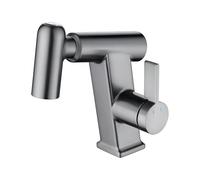 Rubinetti for lavabo Bianchi, Rubinetto for Bagno monoforo con spruzzatore Estraibile, 3 modalità, lavabo for la casa, mobiletto for Bagno, Rubinetto for lavabo Multifunzione (Freddo e Caldo)(Gray)