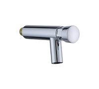 Rubinetti for lavabo da bagno con pulsante a sfioramento, rubinetto for temporizzazione, chiusura automatica, for acqua fredda e risparmio idrico for WC(Silver E)