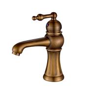 Rubinetti for lavabo da bagno, miscelatori for bagno in ottone bronzo anticato, rubinetti for lavabo con acqua calda e fredda, maniglia singola, montaggio su ponte, gru(Antique Bronze S)