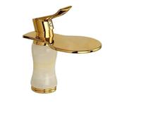 Rubinetti for lavabo in materiale ottone dorato con rubinetto for lavabo in pietra di marmo bianco con rubinetto da piano