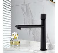 Rubinetti for lavabo Maniglia zigrinata in ottone nero/oro Rubinetto for bagno Tipo verticale Gru Lavandino acqua calda fredda miscelatori Torneira(Black-1 Low)