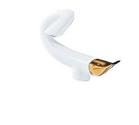 Rubinetti for lavabo, miscelatore moderno for bagno, rubinetto for lavabo in ottone, maniglia singola, elegante gru for rubinetto(White gold Short)