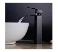 Rubinetti for lavabo neri Rubinetto for lavabo a cascata elegante Rubinetto for lavabo monocomando con foro for montaggio su ponte Rubinetti miscelatori con bocca grande quadrata(Long)