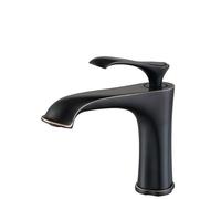 Rubinetti for lavabo Rubinetto for bagno in bronzo lucidato a olio caldo e freddo montato su piattaforma in ottone con finitura nera BL666(Low basin)