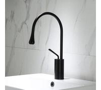 Rubinetti for lavabo Rubinetto for bagno in oro bianco Rubinetto for lavabo caldo e freddo Rubinetto in ottone Rubinetto for cucina Girevole Lavandino Gru for acqua (Color : Middle black)