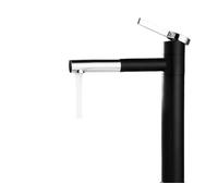 Rubinetti for lavabo Rubinetto for bagno in ottone Lavandini da appoggio Miscelatore for Beccuccio girevole Montaggio su piano Lavabo colorato LT-701B(Blacksilver-tall)