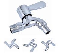 Rubinetti for lavatrice, rubinetto in rame da incasso, nucleo valvola, lavatrice, ingresso acqua a 4 punti da 1/2", for miglioramenti domestici(Plastic core)