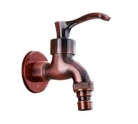Rubinetti for scopa da giardino for esterni decorativi a risparmio idrico in lega di zinco con montaggio a parete intagliati antichi, in bronzo antico(B071)