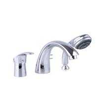 Rubinetti for vasca con doccetta Cromata Miscelatore acqua calda e fredda for da bagno divisa a 3 fori di separazione