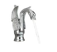 Rubinetti in stile vintage dorato di lusso per lavabo del bagno, rubinetto vintage in rame a forma di cigno stile personalità moda montaggio a ponte miscelatore caldo e freddo nero rubinetto per
