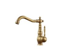 Rubinetti in stile vintage in ottone antico per lavabo rubinetto miscelatore caldo freddo gru rubinetto monocomando montaggio su piano bagno rubinetti in ottone con rotazione (antico corto C)