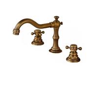 Rubinetti in stile vintage in ottone antico rubinetto per bagno 3 fori rubinetto per lavabo rubinetto per montaggio su piano acqua calda fredda doppio controllo maniglie per lavabo miscelatore (ottone