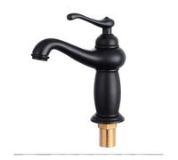 Rubinetti in stile vintage Rubinetto for bagno Finitura bronzo antico Lavandino in ottone Rubinetti in massiccio Miscelatori for acqua con maniglia singola Gru for(A-Black)