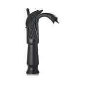 Rubinetti in stile vintage Rubinetto for lavabo da bagno di lusso in oro, stile vintage in rame, cigno, montaggio su ponte, miscelatore caldo e freddo(High Matte Black)