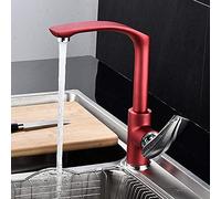Rubinetti lavello Cucina Miscelatore Ottone Maniglia Singola Acqua Calda e Fredda Montato su Piano Rubinetto per lavabo Girevole in Cromo Lucido-Nero(Verde)