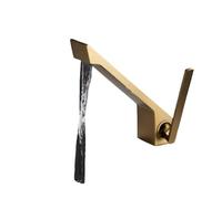 Rubinetti miscelatori for lavabo caldo e freddo grigio pistola, rubinetto miscelatore for bagno stile cascata creativo, kit accessori for rubinetti in metallo,Resistente all'alta Pressione(Gold)