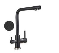 Rubinetti miscelatori per lavello Rubinetto da Cucina a 3 Vie con 2 Maniglie Miscelatore Acqua Calda e Fredda filtrata Design Nero Elegante Puntini Facile installare