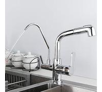 Rubinetti miscelatori per lavello Rubinetto da Cucina a 3 Vie con doccetta Estraibile Miscelatore Girevole in Ottone Multifunzione Cromato Una Facile Pulizia e Cottura cucine Mode