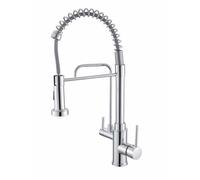 Rubinetti miscelatori per lavello Rubinetto da Cucina a 3 Vie Cromato Miscelatore con Filtro l'acqua Molla Estensibile Bere in 1 ed Elegante Accessorio