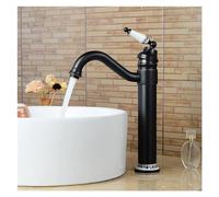 Rubinetti Neri Rubinetto Alto per lavabo per Nave da Bagno Rubinetto per Acqua Calda e Fredda Gru Macerie di Olio Finitura in Bronzo Montaggio su Piattaforma, Rubinetto per lavello della Cucina