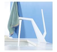 Rubinetti per bagno, Rubinetti for lavabo da piano con maniglia singola in ottone nero opaco, antispruzzo, miscelatori for acqua calda e fredda Arches Faucets(Mp35 white)