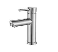 Rubinetti per bagno, Rubinetto for acqua calda e fredda con maniglia singola nero opaco, rubinetto da appoggio in ottone foro singolo(Brushed Nickel a)