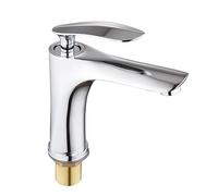 Rubinetti per bagno, Rubinetto for lavello con foro singolo, maniglia singola, cromato, miscelatore for acqua calda e fredda, rubinetti in ottone Crane(Mp19 Silver)