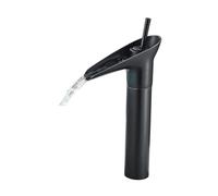 Rubinetti Per Lavabo Antique Brass Basin Faucet Waterfall Bathroom Single Handle Mixer Tap Deck Mounted One Hole Bronze Black(Color-4)