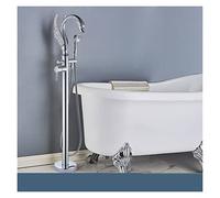 Rubinetti per lavabo, Black Bathroom BathTab Faucet Floor-stagnistico Miscelatore caldo e freddo Rubinetti speciali Swan a forma di cero d'acqua Vasca da bagno Faucetto(I)