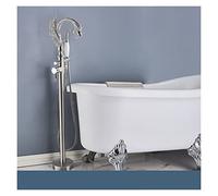 Rubinetti per lavabo, Black Bathroom BathTab Faucet Floor-stagnistico Miscelatore caldo e freddo Rubinetti speciali Swan a forma di cero d'acqua Vasca da bagno Faucetto(Brushed Nickel A)