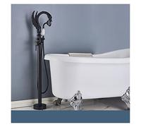 Rubinetti per lavabo, Black Bathroom BathTab Faucet Floor-stagnistico Miscelatore caldo e freddo Rubinetti speciali Swan a forma di cero d'acqua Vasca da bagno Faucetto(Matte Black A)