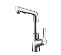 Rubinetti per lavabo con rotazione a 360°, maniglia singola estraibile da 60 cm, miscelatore a doppio controllo caldo e freddo, in lega di zinco 80 cm, sollevamento libero, rubinetto per lavabo da