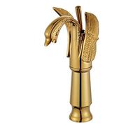 Rubinetti per lavabo da Bagno per lavabo retrò Vintage con Maniglia Singola in Ottone Dorato Alto