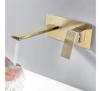 Rubinetti per lavabo da Bagno Set di rubinetti a Parete per vanità da Bagno in Rame Spazzolato Oro Testurizzato Set di rubinetti miscelatori per Acqua Calda e Fredda per Hotel Domestici